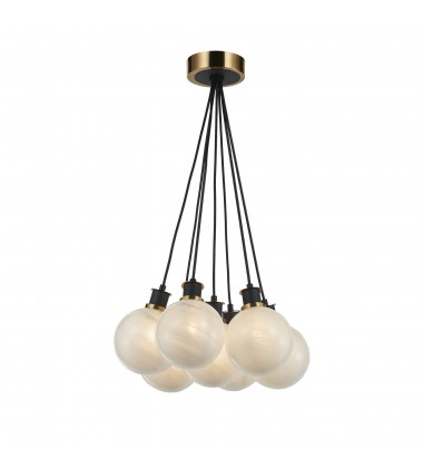  Gem Collection 7-Light Pendant Black and Brushed Brass-(AC11877SW)-Artcraft
