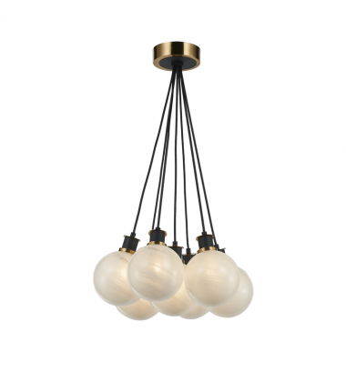 Gem Collection 7-Light Pendant Black and Brushed Brass-(AC11877SW)-Artcraft Gem Collection 7-Light Pendant Black and Brushed Brass-(AC11877SW)-Artcraft