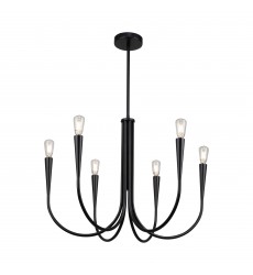 Bronte Collection 6-Light Chandelier Black-(AC11926BK)-Artcraft Bronte Collection 6-Light Chandelier Black-(AC11926BK)-Artcraft