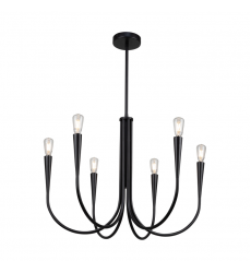  Bronte Collection 6-Light Chandelier Black-(AC11926BK)-Artcraft