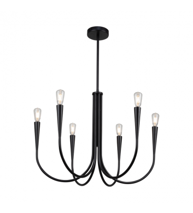  Bronte Collection 6-Light Chandelier Black-(AC11926BK)-Artcraft