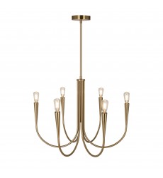 Bronte Collection 6-Light Chandelier Brass-(AC11926BR)-Artcraft Bronte Collection 6-Light Chandelier Brass-(AC11926BR)-Artcraft