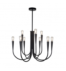  Bronte Collection 9-Light Chandelier Black-(AC11929BK)-Artcraft