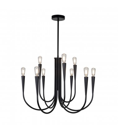  Bronte Collection 9-Light Chandelier Black-(AC11929BK)-Artcraft