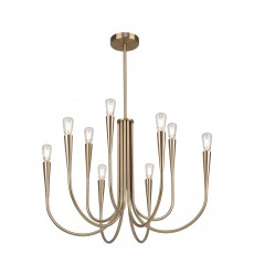 Bronte Collection 9-Light Chandelier Brass-(AC11929BR)-Artcraft Bronte Collection 9-Light Chandelier Brass-(AC11929BR)-Artcraft