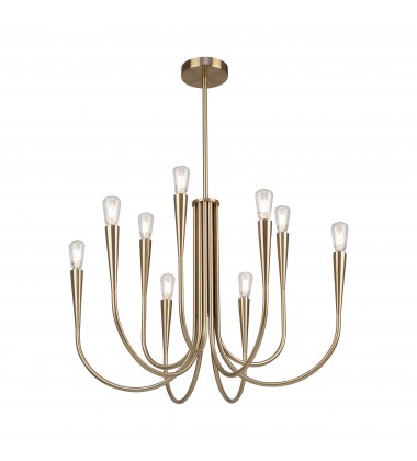 Bronte Collection 9-Light Chandelier Brass-(AC11929BR)-Artcraft Bronte Collection 9-Light Chandelier Brass-(AC11929BR)-Artcraft