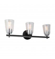  Essex Collection 3-Light Bathroom Vanity Fixture Black and Chrome-(AC11933NB)-Artcraft