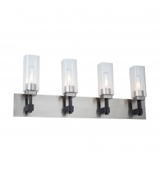 Arlington Collection 4-Light Bathroom Vanity Fixture Satin Nickel-(AC11944SN)-Artcraft Arlington Collection 4-Light Bathroom Vanity Fixture Satin Nickel-(AC11944SN)-Artcraft