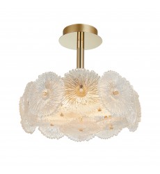 Bloom Collection 6-Light Semi-Flush Mount Brass-(AC11965BR)-Artcraft Bloom Collection 6-Light Semi-Flush Mount Brass-(AC11965BR)-Artcraft