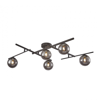 Modena Collection 5-Light Semi-Flush Mount Black-(AC11975SM)-Artcraft Modena Collection 5-Light Semi-Flush Mount Black-(AC11975SM)-Artcraft
