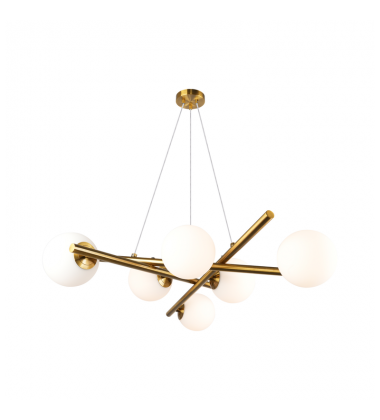 Modena - 6-Light Chandelier - Plated Brushed Brass-(AC11976BR)-Artcraft Modena - 6-Light Chandelier - Plated Brushed Brass-(AC11976BR)-Artcraft