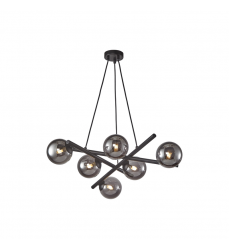 Modena Collection 6-Light Chandelier Black-(AC11976SM)-Artcraft