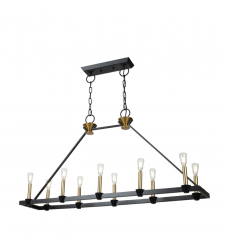  Notting Hill Collection 10-Light Island/Pool Table Black and Brushed Brass-(AC11980BB)-Artcraft