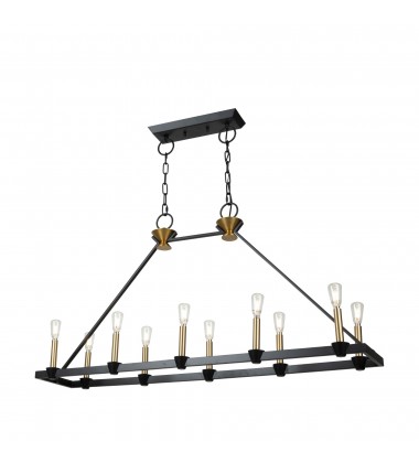  Notting Hill Collection 10-Light Island/Pool Table Black and Brushed Brass-(AC11980BB)-Artcraft