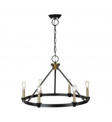 Notting Hill Collection 6-Light Chandelier Black and Brushed Brass-(AC11986BB)-Artcraft Notting Hill Collection 6-Light Chandelier Black and Brushed Brass-(AC11986BB)-Artcraft