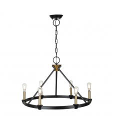  Notting Hill Collection 6-Light Chandelier Black and Brushed Brass-(AC11986BB)-Artcraft