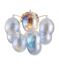 Globo Collection 4-Light Semi-Flush Mount Iridescent and Brass-(AC11993LU)-Artcraft