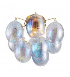  Globo Collection 4-Light Semi-Flush Mount Iridescent and Brass-(AC11993LU)-Artcraft