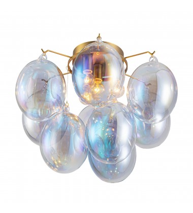  Globo Collection 4-Light Semi-Flush Mount Iridescent and Brass-(AC11993LU)-Artcraft