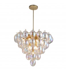 Globo - Chandelier - 13-Light - Iridescent Glass Brass-(AC11994LU)-Artcraft Globo - Chandelier - 13-Light - Iridescent Glass Brass-(AC11994LU)-Artcraft