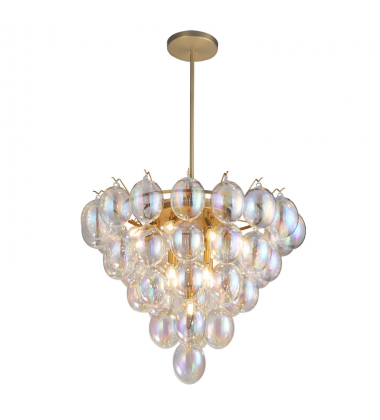 Globo - Chandelier - 13-Light - Iridescent Glass Brass-(AC11994LU)-Artcraft Globo - Chandelier - 13-Light - Iridescent Glass Brass-(AC11994LU)-Artcraft