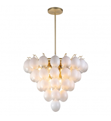 Globo - Chandelier - 13-Light - Ombre White Glass Brushed Brass-(AC11994WH)-Artcraft