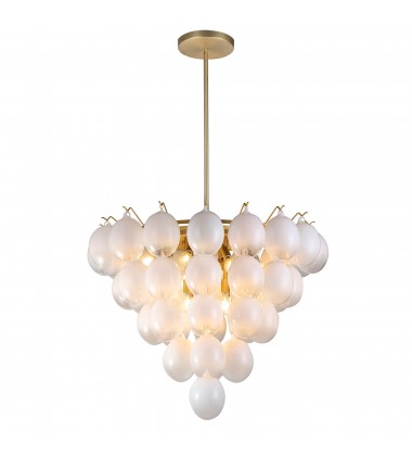  Globo - Chandelier - 13-Light - Ombre White Glass Brushed Brass-(AC11994WH)-Artcraft