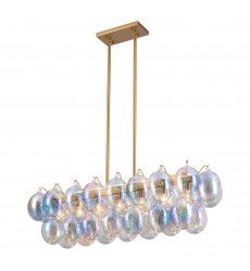  Globo Collection 8-Light Island/Pool Table Iridescent and Brass-(AC11998LU)-Artcraft