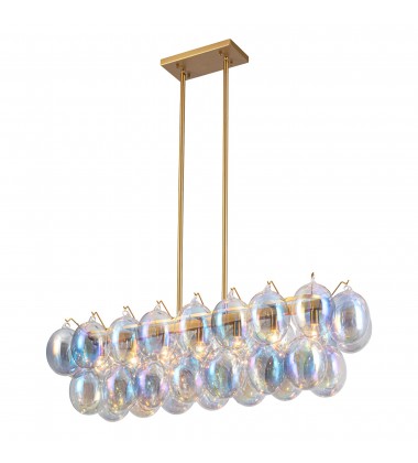  Globo Collection 8-Light Island/Pool Table Iridescent and Brass-(AC11998LU)-Artcraft