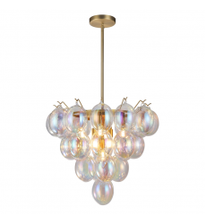  Globo Collection 9-Light Chandelier Iridescent and Brass-(AC11999LU)-Artcraft