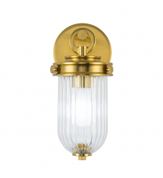 Myla 1 Light Wall Sconce, Vintage Brass with Ribbed Glass Glassware-(AC12021BR)-Artcraft
