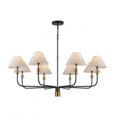 Providence 8 Light Chandelier, Black, Brushed Brass-(AC12038BB)-Artcraft