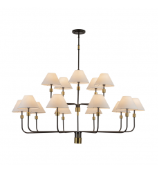 Providence 15 Light Chandelier, Black, Brushed Brass-(AC12039BB)-Artcraft