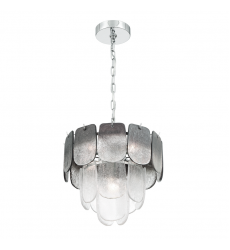 Bianca 5 Light Pendant, Polished Nickel, Crystalline Smoke with Piastra Type Glassware-(AC12051CS)-Artcraft
