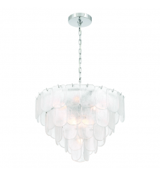 Bianca 12 Light Chandelier, Polished Nickel, Crystalline with Piastra Type Glassware-(AC12052CR)-Artcraft