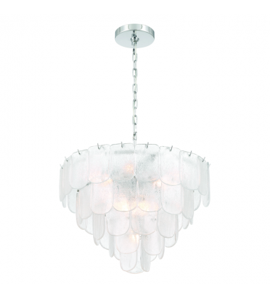 Bianca 12 Light Chandelier, Polished Nickel, Crystalline with Piastra Type Glassware-(AC12052CR)-Artcraft Bianca 12 Light Chandelier, Polished Nickel, Crystalline with Piastra Type Glassware-(AC12052CR)-Artcraft