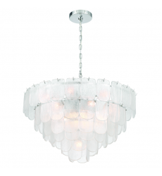 Bianca 19 Light Chandelier, Polished Nickel, Crystalline with Piastra Type Glassware-(AC12053CR)-Artcraft