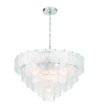 Bianca 19 Light Chandelier, Polished Nickel, Crystalline with Piastra Type Glassware-(AC12053CR)-Artcraft