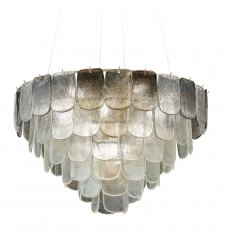 Bianca 19 Light Chandelier, Polished Nickel, Crystalline Smoke with Piastra Type Glassware-(AC12053CS)-Artcraft
