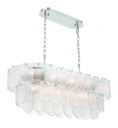 Bianca 12 Light Island Light, Polished Nickel, Crystalline with Piastra Type Glassware-(AC12054CR)-Artcraft