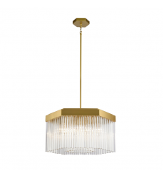 Emma 7 Light Chandelier, Brushed Brass with Glass Rods-(AC12063BR)-Artcraft