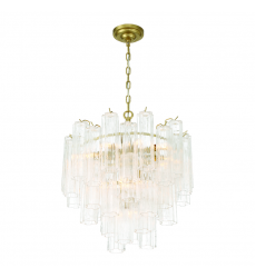Sophia 11 Light Chandelier, Brass with Tronchi Style Glassware-(AC12100BR)-Artcraft