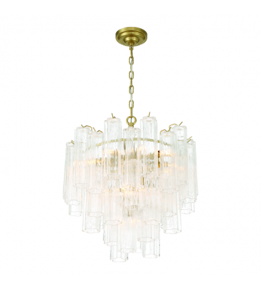 Sophia 11 Light Chandelier, Brass with Tronchi Style Glassware-(AC12100BR)-Artcraft