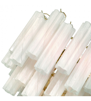 Sophia 11 Light Chandelier, Brass with Wispy WhiteTronchi Style Glassware-(AC12100WH)-Artcraft