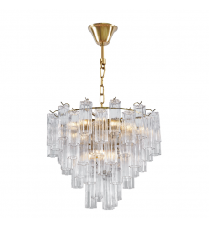 Sophia 16 Light Chandelier, Brass with Tronchi Style Glassware-(AC12101BR)-Artcraft