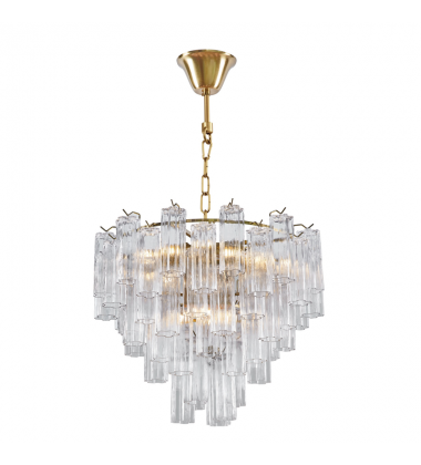 Sophia 16 Light Chandelier, Brass with Tronchi Style Glassware-(AC12101BR)-Artcraft Sophia 16 Light Chandelier, Brass with Tronchi Style Glassware-(AC12101BR)-Artcraft