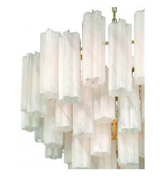 Sophia 16 Light Chandelier, Brass with Wispy WhiteTronchi Style Glassware-(AC12101WH)-Artcraft
