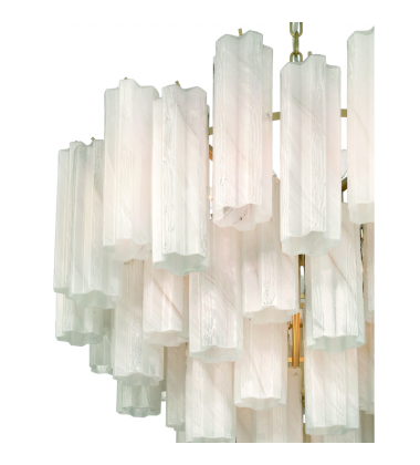 Sophia 16 Light Chandelier, Brass with Wispy WhiteTronchi Style Glassware-(AC12101WH)-Artcraft