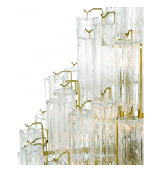 Sophia 29 Light Foyer, Brass with Clear Tronchi Style Glassware-(AC12104BR)-Artcraft