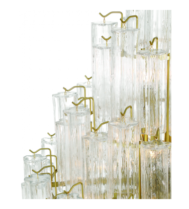 Sophia 29 Light Foyer, Brass with Clear Tronchi Style Glassware-(AC12104BR)-Artcraft